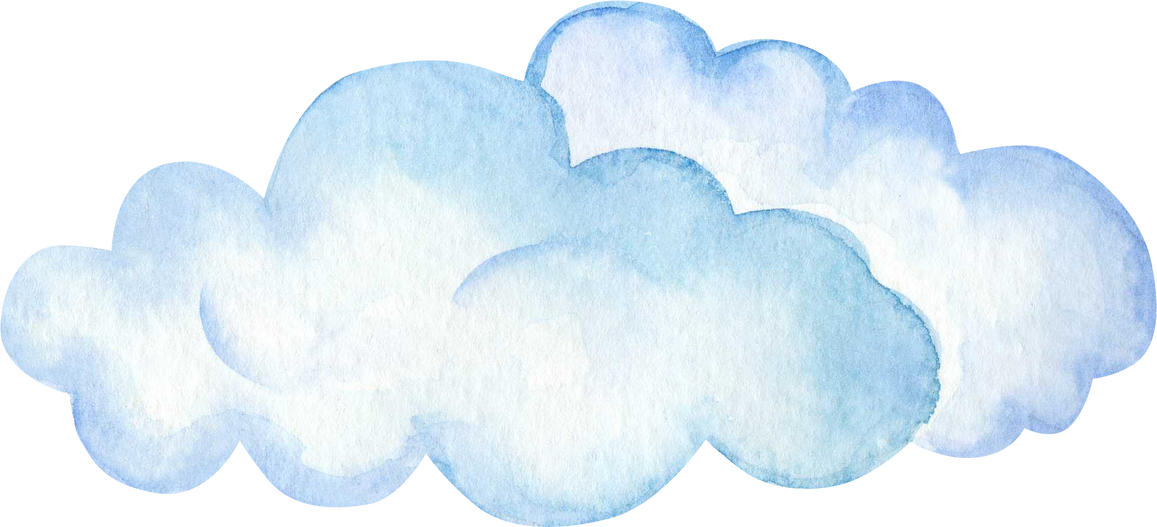 Cloud Blue Watercolor Illustration